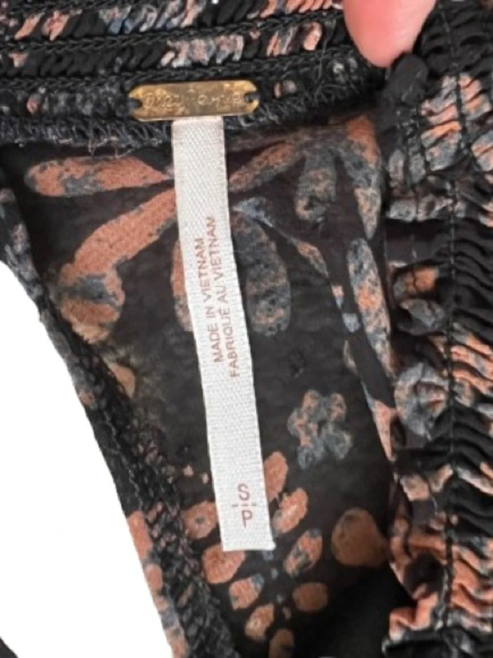 Free People Clarissa Printed Top in Midnight Combo  Size Small